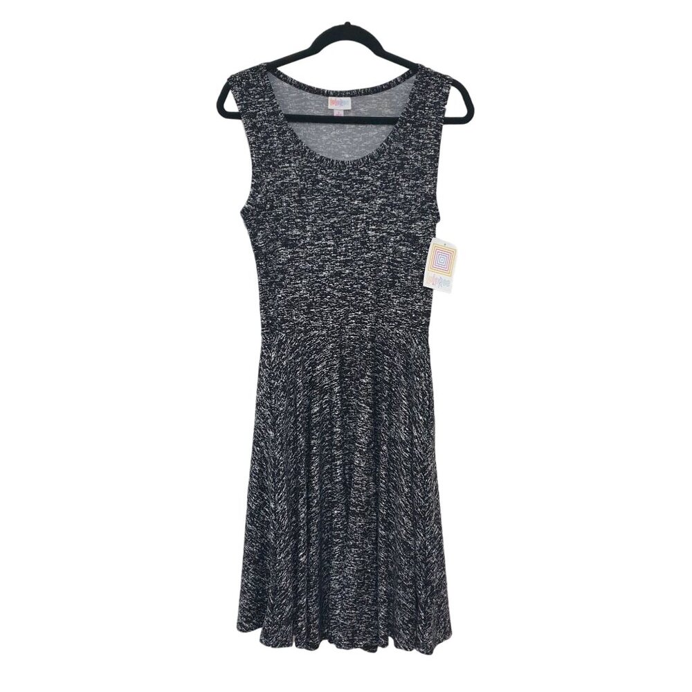 LuLaRoe Nicki Dress S Pockets Black Sleeveless A Line Knit Stretch Comfortable